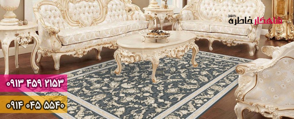 فرش گل برجسته زمینه تیره