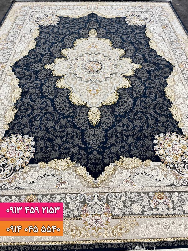 فرش سرمه ای 9016 -3