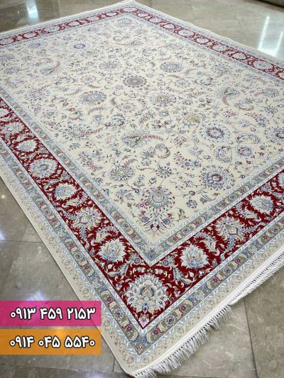 فرش طرح رزالین کرم