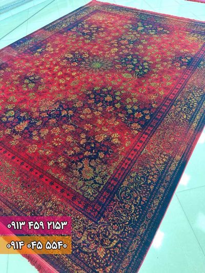 فرش طرح آرتین زمینه لاکی