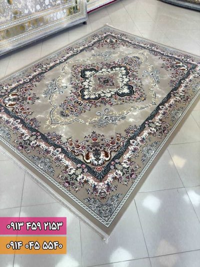 فرش طرح ماندانا زمینه بژ