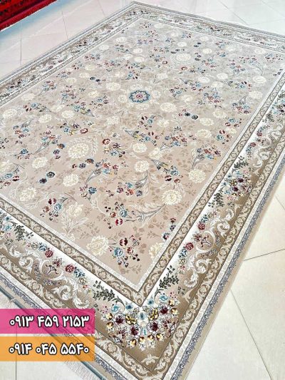 فرش طرح نوژان زمینه بژ