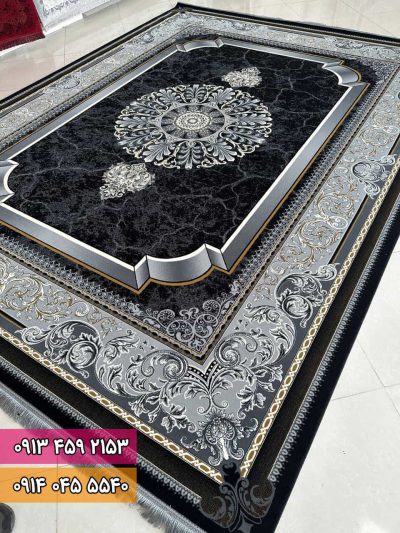 فرش طرح کویر زمینه سرمه ای