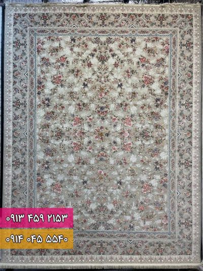 فرش طرح بهشت نقره ای-شکلاتی