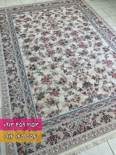 فرش طرح بهشت کرم - شکلاتی